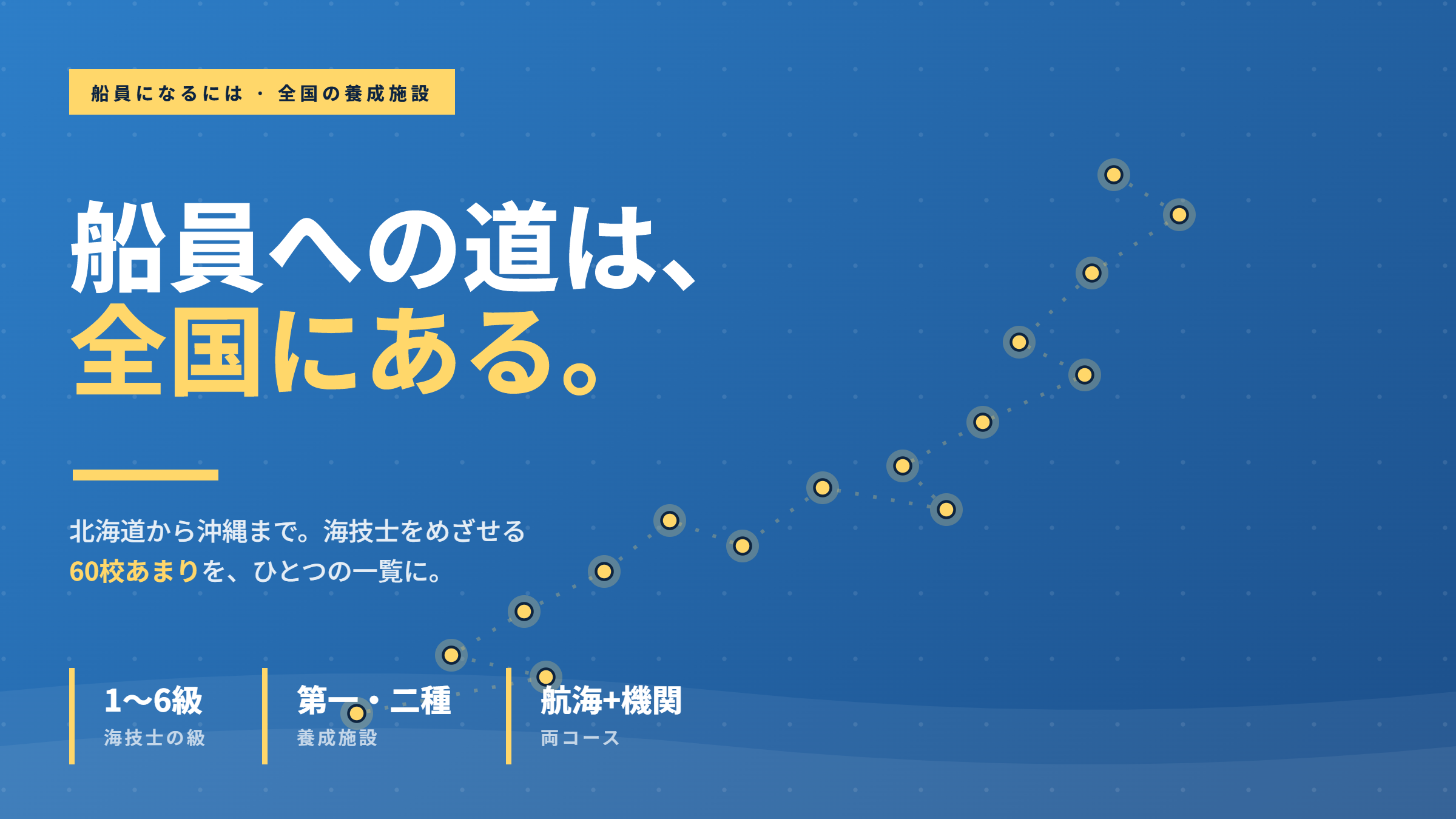 船員への道は全国にある。